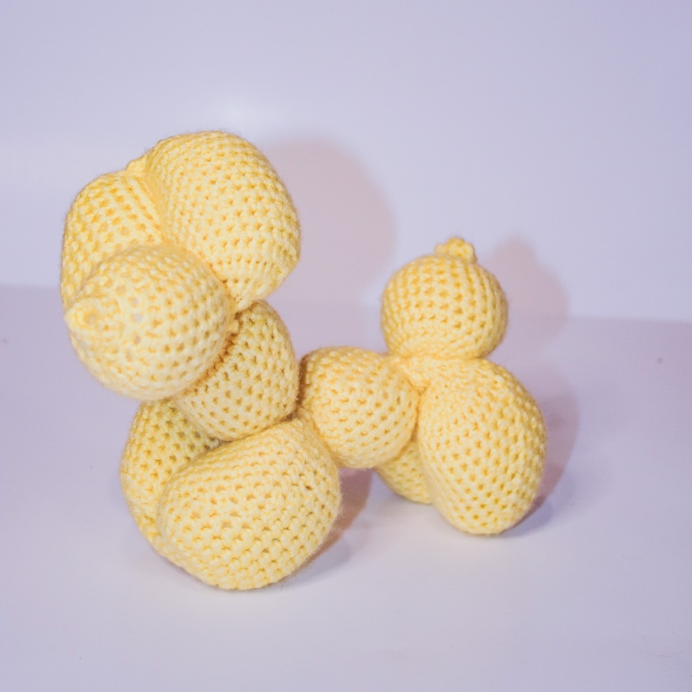 Amigurumi Crochet Balloon Dog Plushie Yellow